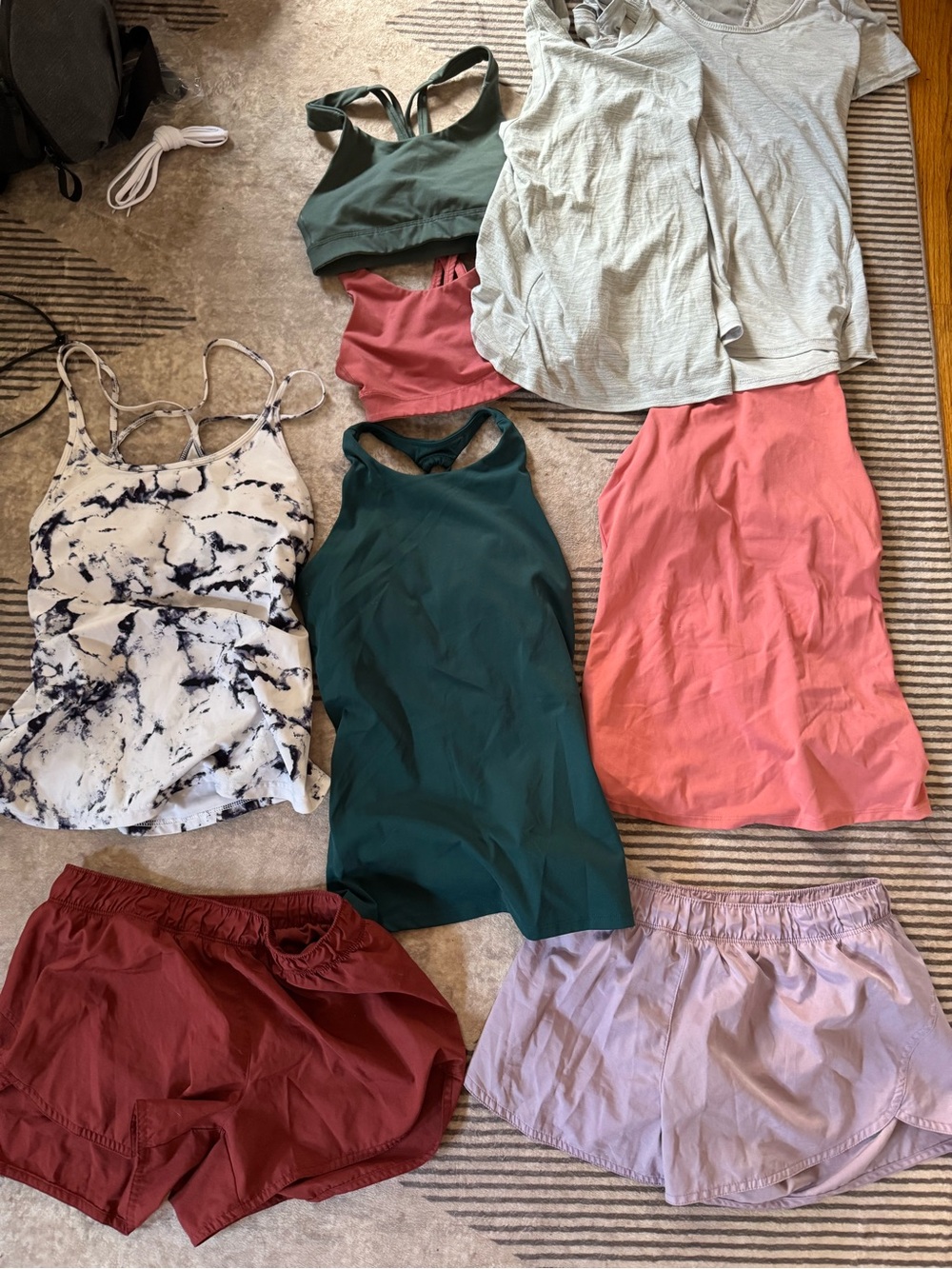 Activewear Bublde - Green Halter Tank, Pink Skort & Mixed Tops